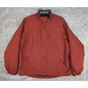 DULUTH TRADING Red Full Zip Softshell Fleece Lined Jacket Size L